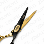 قیچی راست دست کات مشکی طلایی مدل جگوار کد Zi-065C زینوول Zinovel