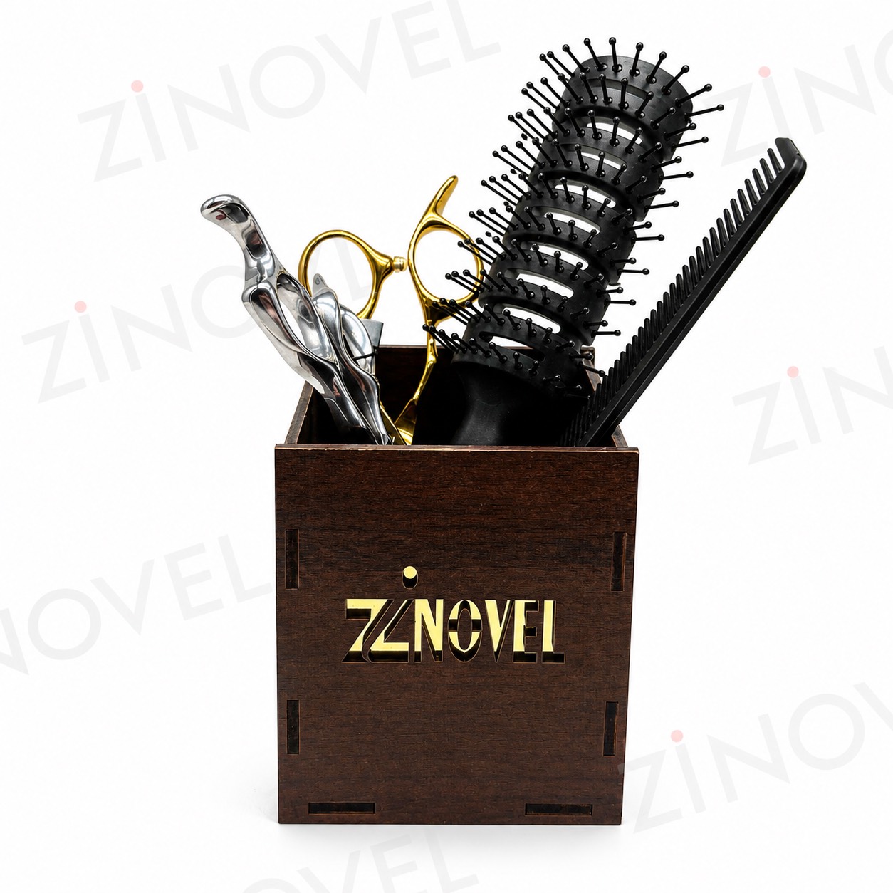 استند چهارگوش ابزار آرایشگاهی طرح چوب زینوول Zinovel